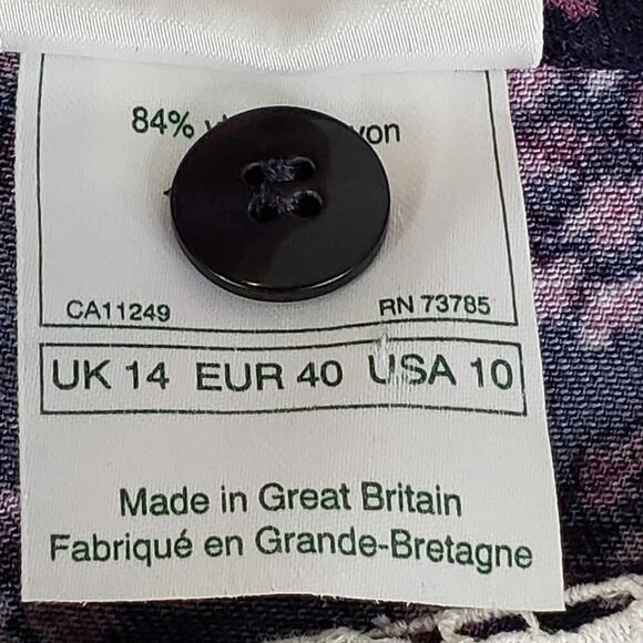 Vintage Laura Ashley Dress Modest Maxi Floral Lace Collar Button Cottage Size 10 - Picture 7 of 11